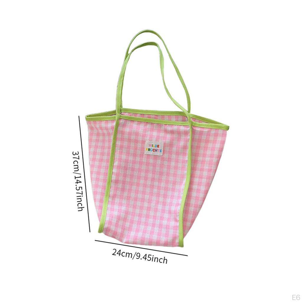 Women Shoulder Bag Checkered Pattern Casual Shopping for Work Outdoor Spring