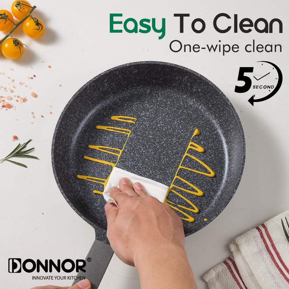 DONNOR Kitchen Cooking Set 12 Pcs Pots and Pans Set Non-toxic Healthy Pots and Pans Set Non Stick Saucepans Steamer Set