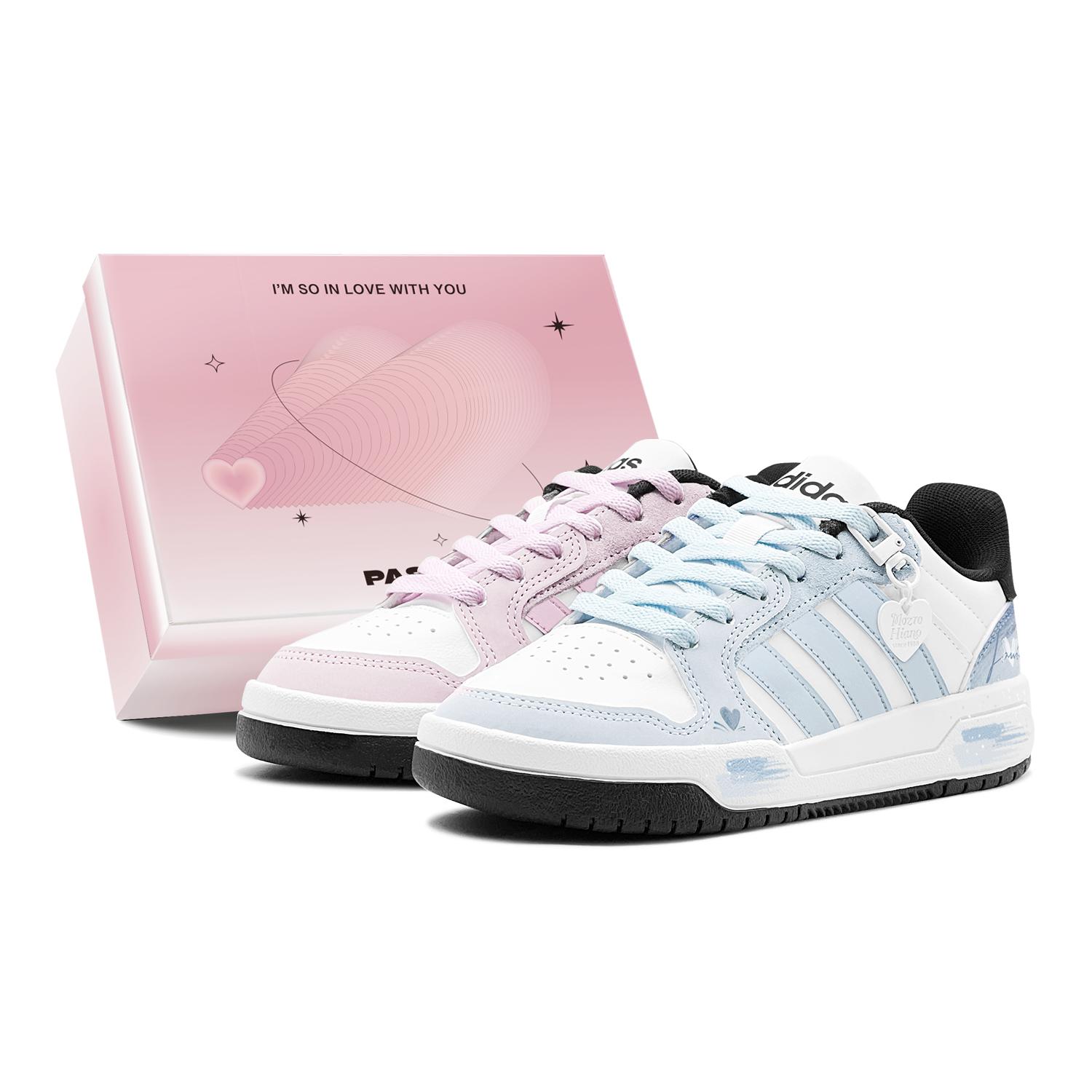 

Adidas ENTRAP Couple s, Romantic Favor, Pink Mist Ice Blue, Mismatched Design, Individual Creative, Trendy Fashion JQ3923(TeamS2-S-BOX) 37⅓
