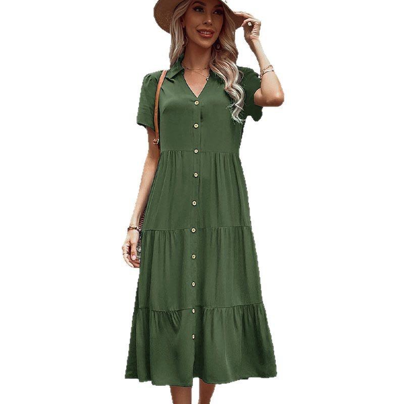 Hot-selling Summer Commuter Casual Medium and Long Simple Style Dress