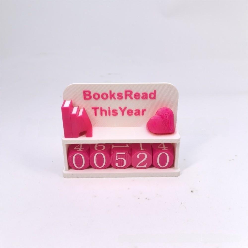 3D Printed Reading Counter Books Read This Year Sign Book Tracker New Bookshelf Decor Office Decor