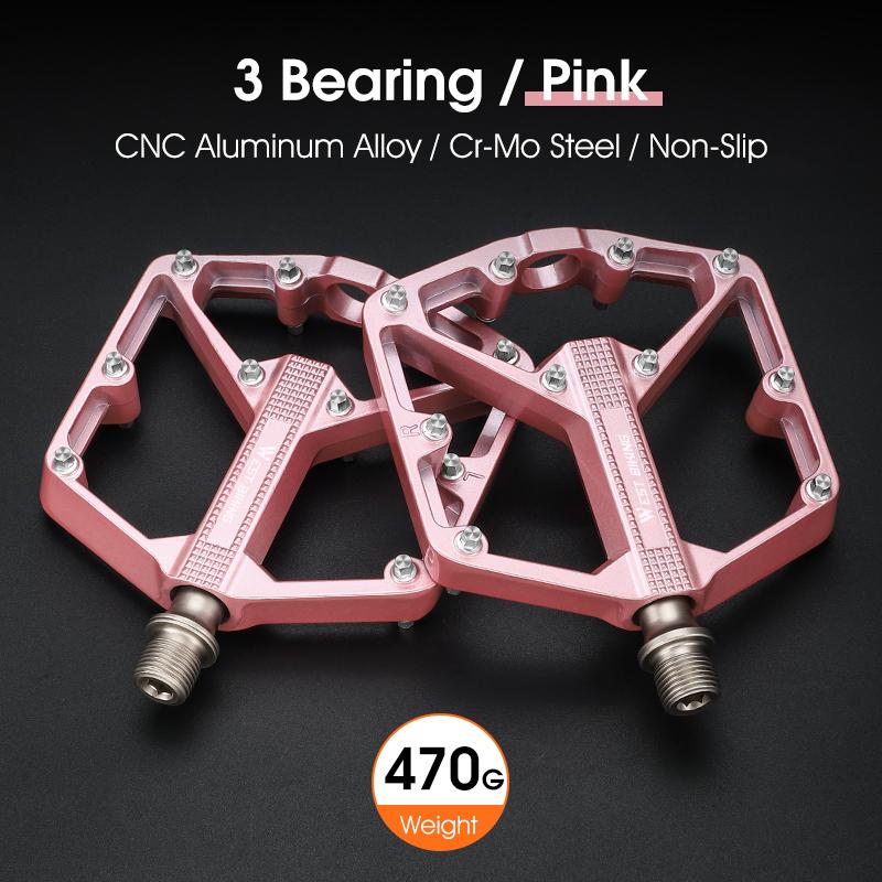 WEST BIKING Bike Pedals 3 Bearing Non-Slip MTB Road Aluminum Alloy Cycling Flat Pedals Bicycle Accessories Pedales Bicicletas