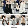 Women Girls Kawaii Flared Winter Uniform Knitted Leg Warmers Boot Stocking Knee-High