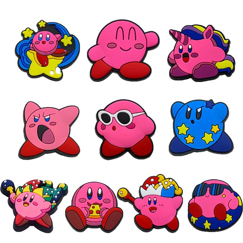 Kirby Shoe Charms Set: PVC Soft Rubber Clog Accessories & Decorative Buckles