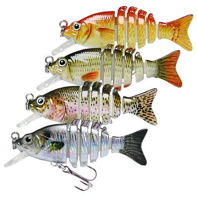 TRUSCEND Mini Tilapia Lure with Set of Lifelike Fishing Lures for Saltwater and for Sea Spanish and Other Fish 6-Joint Design, 2g, 4, Ajing,