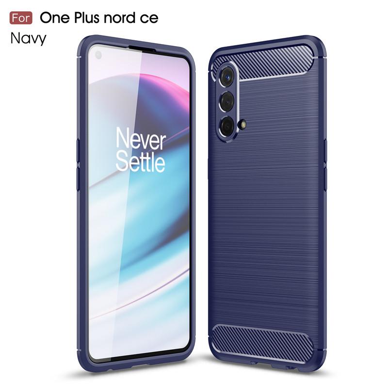 

Чехол для Oneplus Nord CE 5G Защитная броня из углеродного волокна Мягкая силиконовая TPU задняя крышка Чехол для телефона для Oneplus Nord CE NordCE EB2103 Oneplus Nord CE тёмно-синий
