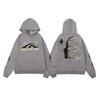 Unisex Retro Distressed Letter Print Hoodie für Herbst/Winter