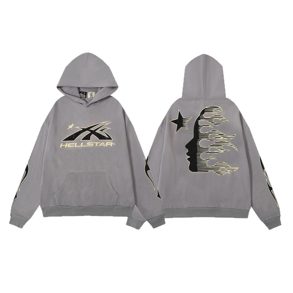 Unisex Retro Distressed Letter Print Hoodie für Herbst/Winter