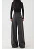 High-Quality Wool Blend High-Waisted Wide-Leg Slimming Pants for Autumn/Winter
