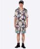 GREEDILOUS Print Shorts Blue