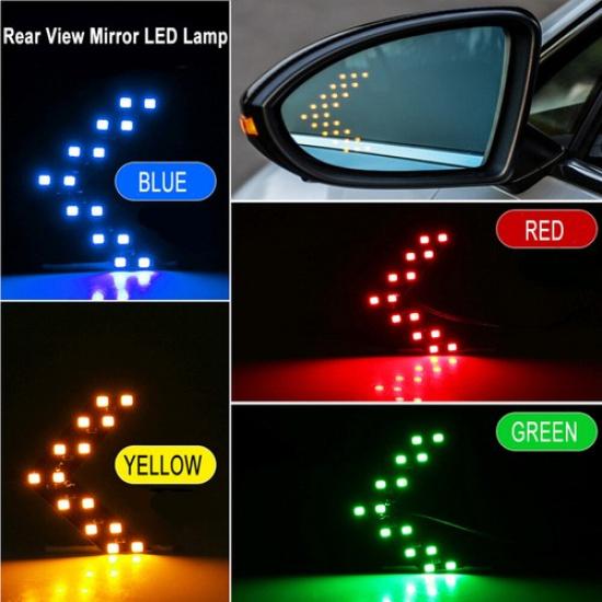 2× Auto Car Side Rear View Mirror 14SMD LED Lamp Turn Signal Light Accessories