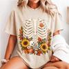 Botanical Pregnancy Skeleton Shirt, Fall Floral Maternity Tee, Halloween Pregnancy Announcement, Expecting Mom Autumn Gift