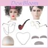 Stylish Short Grey Grandpa And Grandma Costume Wig Set Perfect For Halloween Parties