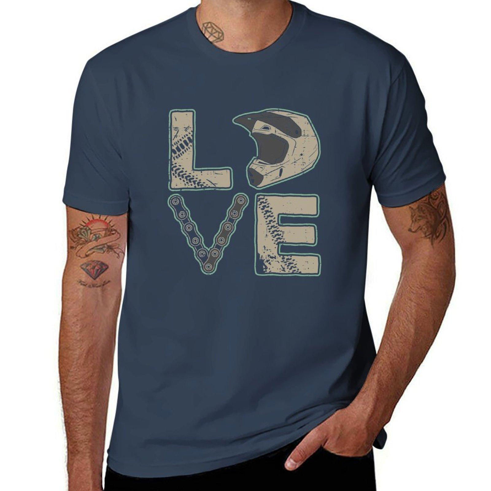 Dirt Bike Love Biker Bike Helmet Motocross TShirt Casual Work Wear TShirt S
