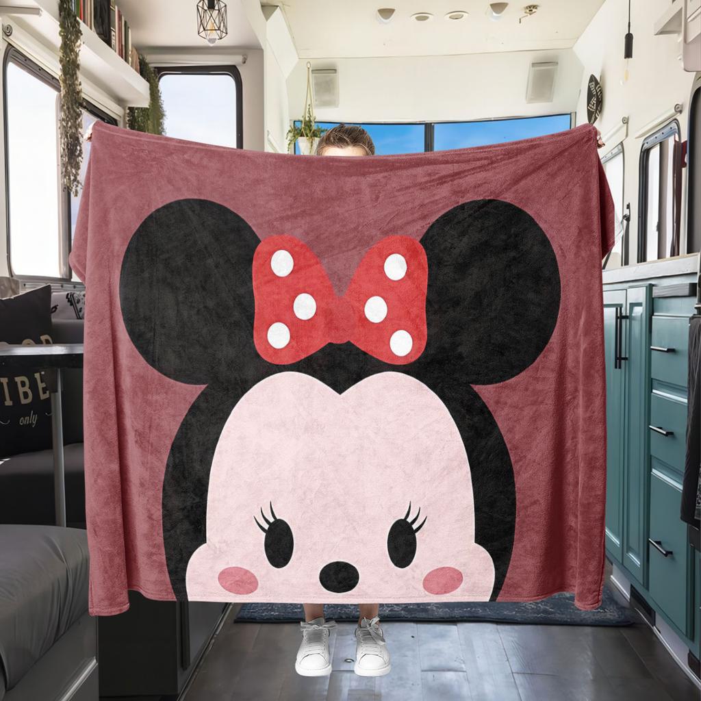 Mickey Travel Picnics Flannel Blanket Print Cartoon for Bedrooms Sofas Beds Chairs Home Decor Great Gift Idea All Seasons
