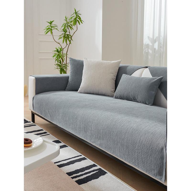 Sofa Cushion All-season Universal Chenille Non Slip Cover Cloth, Simple Full Package Cover, Summer Green Seat Cushion