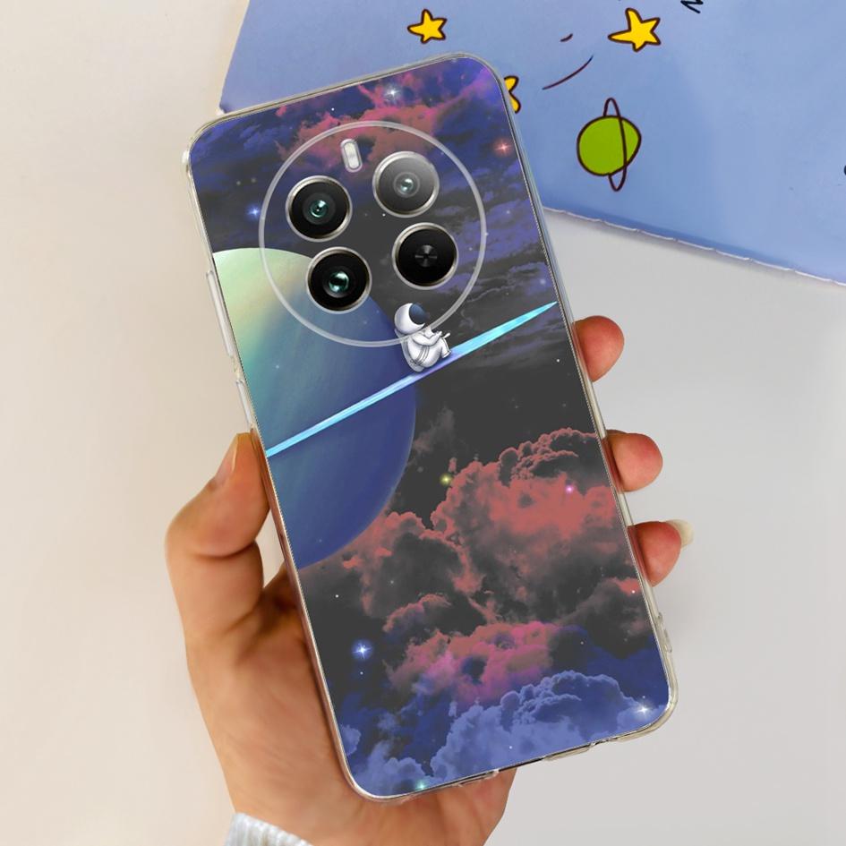 For Realme 12 Pro Plus Case Popular Flower Astronaut Soft Clear Silicone Phone Cover on Realme 12 Pro 5G 2024 Funda RMX3842 Case