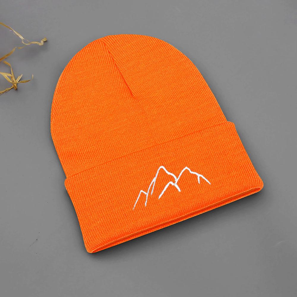 Winter Beanie Hats for Men Women Mountain Style Knit Cuffed Beanie Skull Cap Outdoor Daily Wear
