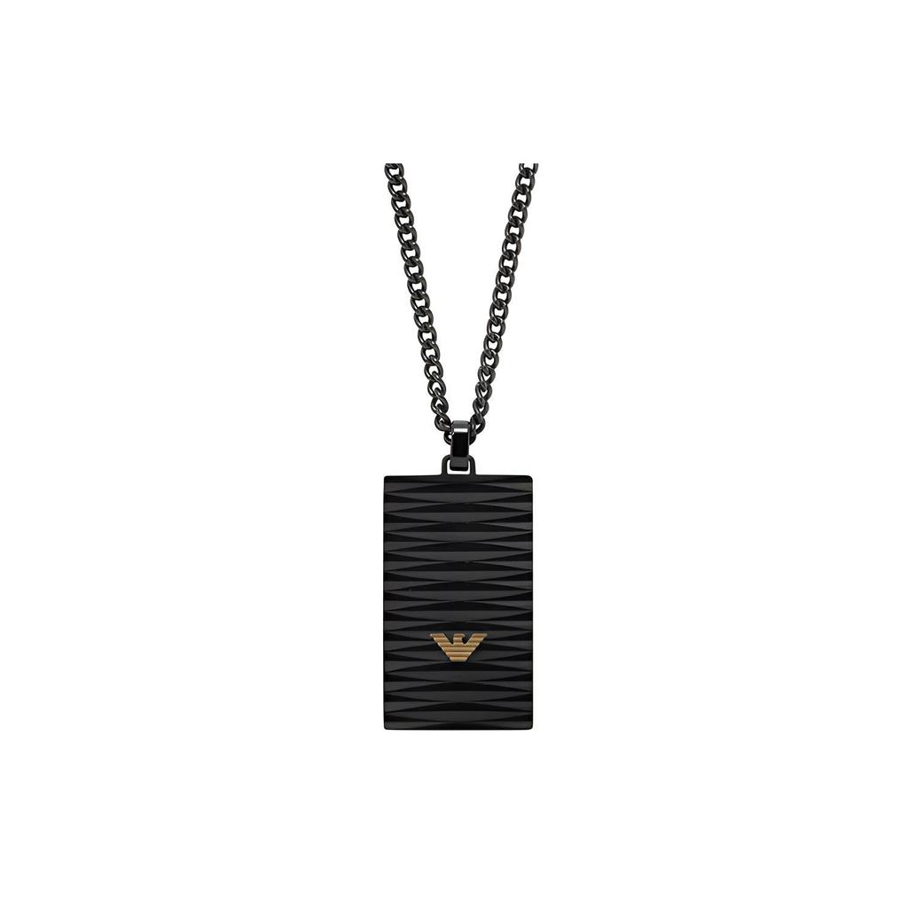 Emporio Armani Fashionable Personality Eagle Logo Black Stainless Steel Necklace Men Necklace EGS2872001