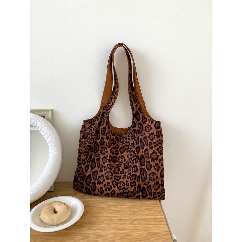 

Сумка-шоппер большой вместимости через плечо женская ленивый ветер цветочный леопардовый принт сумка нишевая мода сумка-тоут женская коричневый