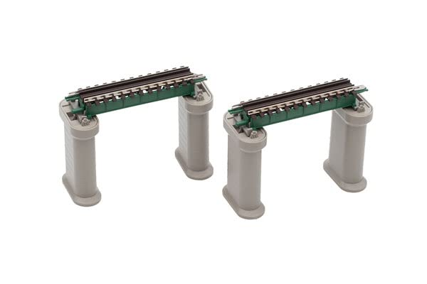 TOMYTEC TOMIX N Gauge Upper Deck Girder Bridge S70 Dark Set of 2 4 PC 3274 Model Train Supplies (F) Green, (Includes Piers)