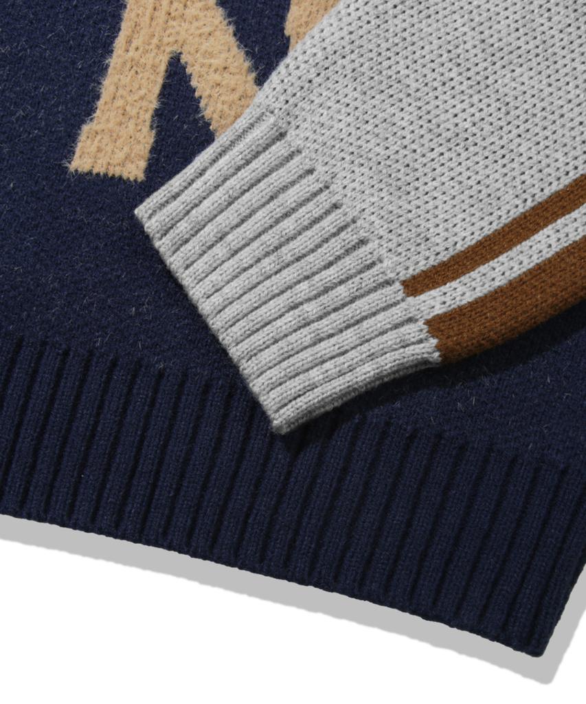 TRILLION Washable Raglan Hairy Graphic Track Knit_Navy