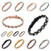 Premium Stainless Steel Magnetic Bracelet High Polished Fashion Anti Static Bangle Round Smooth Rhinestone Wrist Chain Party