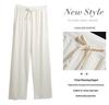 Pantaloni Larghi da Donna Taglie Forti in Seta di Ghiaccio: Vita Alta Estiva, Anti-Zanzare, Design Fresco e Fluido.