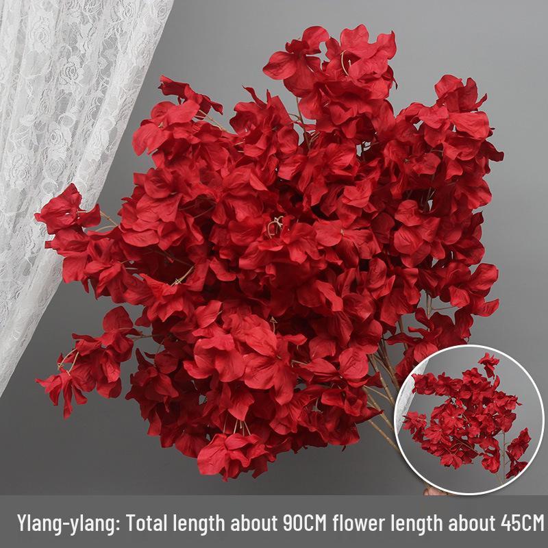 10-Piece Burgundy Floral Décor Set: Red-Toned Artificial Flowers, Mat, Aisle Runner, Wedding Decoration