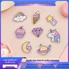 Custom Acrylic Anime Brooch: Cute Unicorn & Rainbow Pendant for Girls' Bags