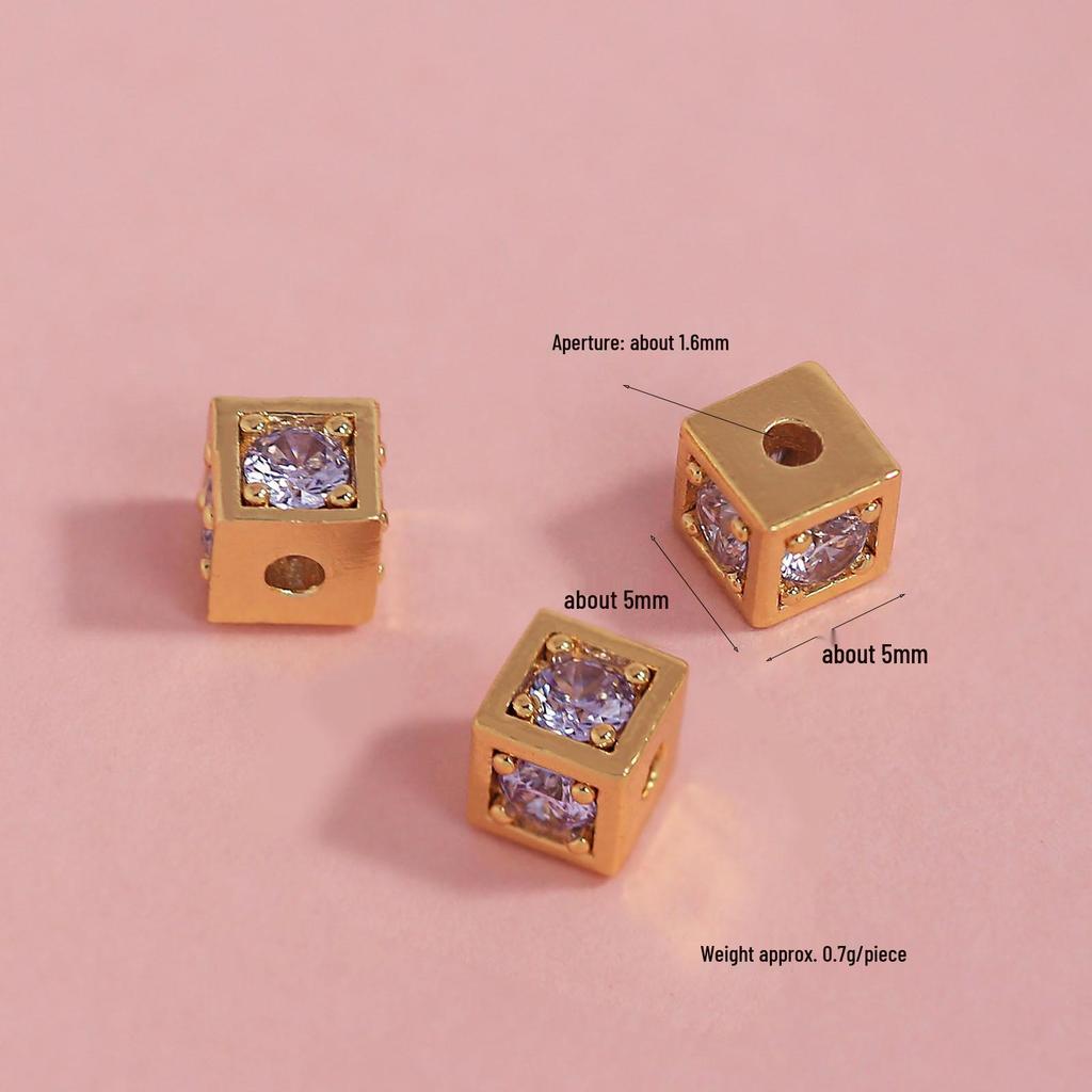 18K Zlaté korálky-rozlišovače se zirkony pro výrobu šperků