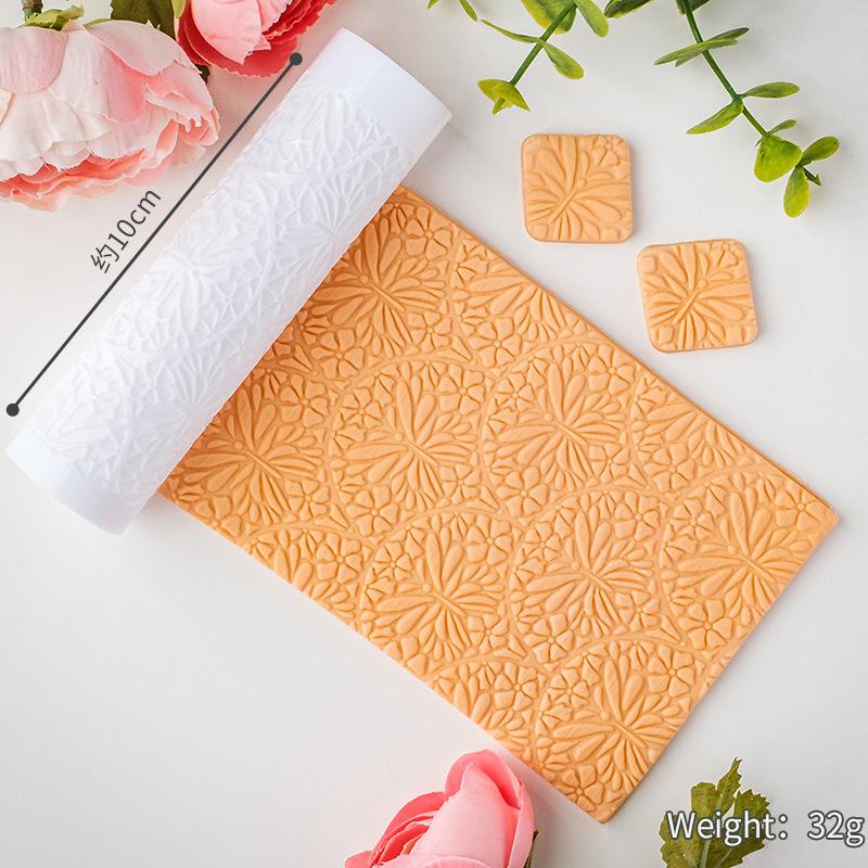 

Butterfly Patterned Soft Pottery Roller Texture Clear for Embossing Making Earrings Pendants DIY Clay Gift