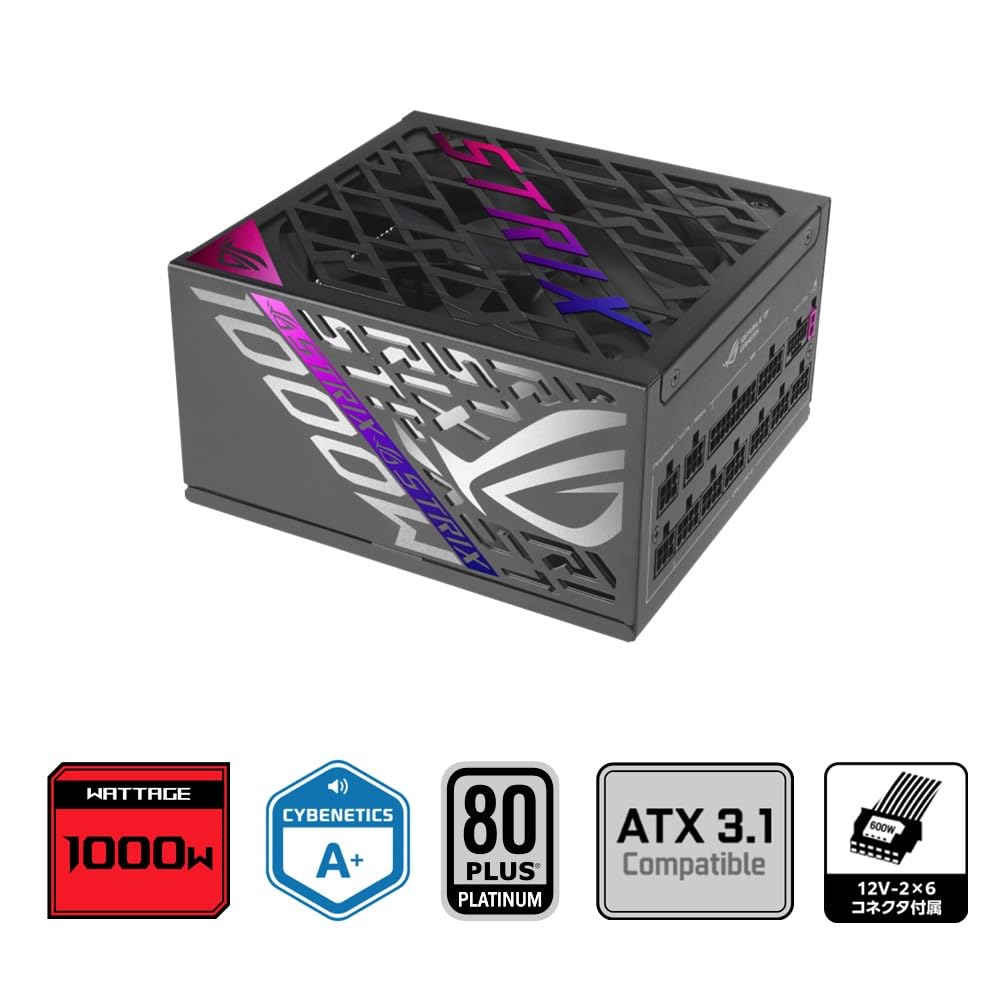 ASUS PSU Large ROG Heatsink 0dB Technology ATX Compatible 80 PLUS Platinum Certified 1000W Official Japanese Dealer GPU-FIRST 3.1