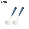 2 PCS Porcelain Soup Spoon Round-Bottom Ceramic Chinese Style Spoons for Home and Restaurant, Use for Coffee, Tea, Yogurt and Desserts, 6.7 inch
