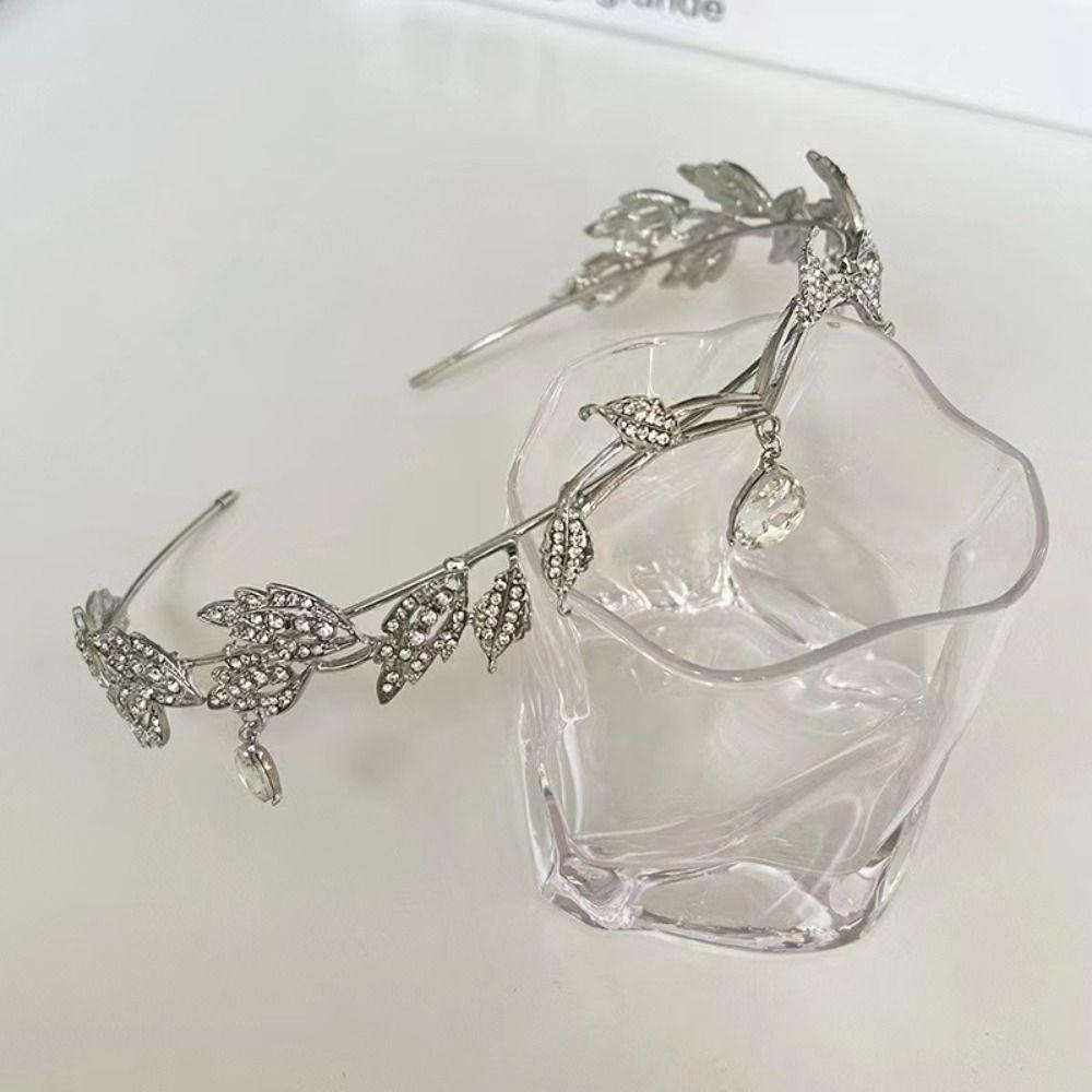 Water Drop Forehead Chain Rhinestone Bride Tiara Retro Eyebrows Drop Headband  Pendant