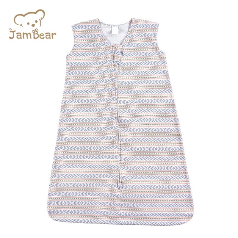 Jambear 100% Organic cotton newborn summer sleep sack sleeveless jersey baby sleeping sack baby sleeping bag with