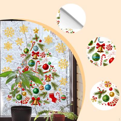 Christmas Tree Window Sticker,Self Adhesives DIY Decor Removable,Ornament Decal for Living
