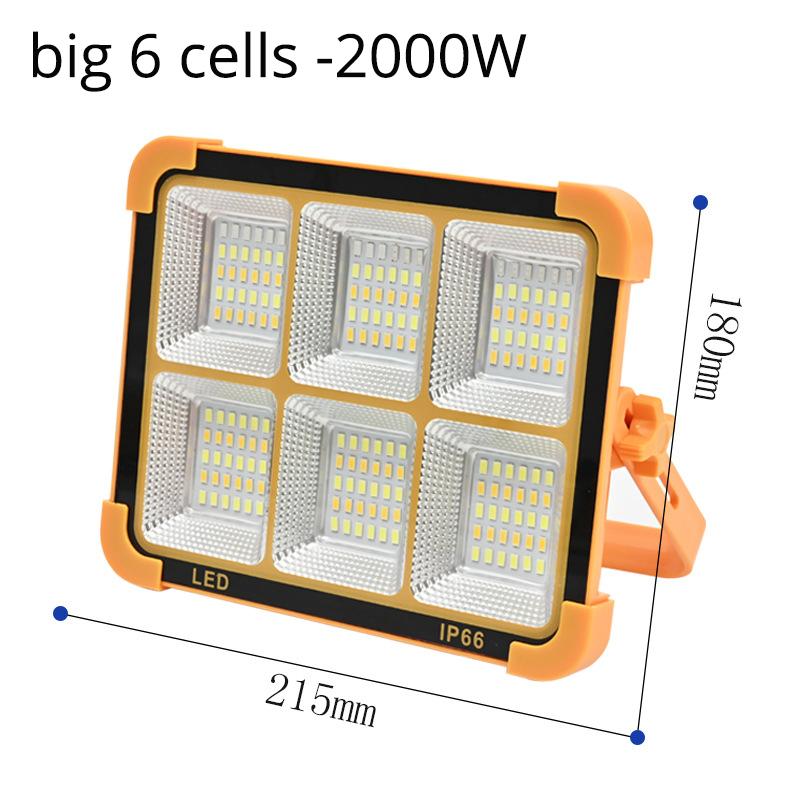 Rechargeable 5000 Watts Solar Flood Light Outdoor Portable LED Reflector Spotlight Rechargeable Projector Floodlight solar Lamp