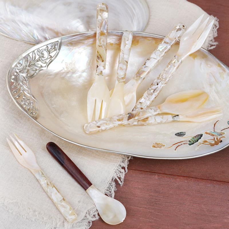 Natural Conch Shell Dessert Spoon 12/16cm Reusable Eco-friendly Spoon for Coffee Ice Cream Caviar Home Party Dessert Bar Use