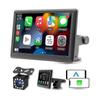 Tragbarer Wireless CarPlay Bildschirm Armaturenbrett Halterung, 7 Zoll Touchscreen Auto Stereoanlage Bluetooth, UKW Autoradio