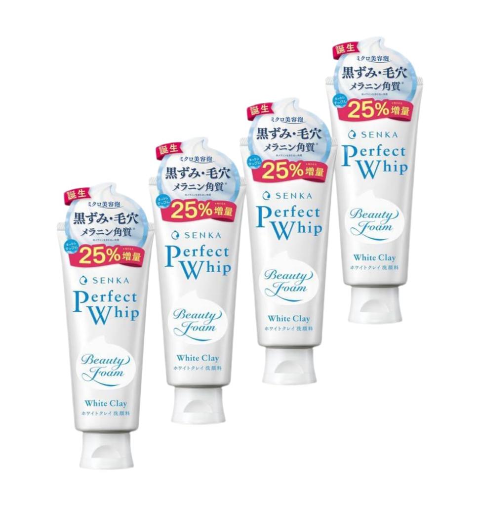 Sengan Senka Perfect Whip Facial Cleanser White Clay Clear Floral 150g Set of 4
