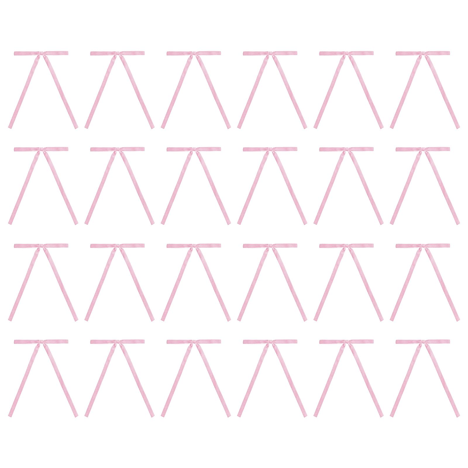 

24 шт. Винтажные бархатные ленты Банты для рождественской елки Винтажные бархатные ленты Банты для венка для рождественского домашнего магазина Внутреннее наружное украшение 18cm розовый