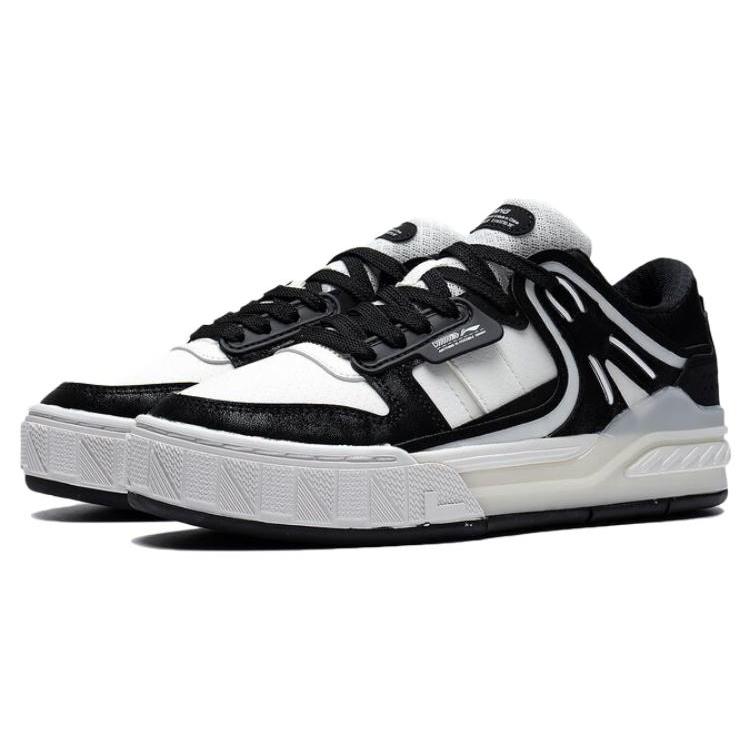 Li Ning Morning Glow Morning Glow Zwiększające wzrost Niskie Buty Skateboardowe Damskie Białe Czarne AGCS354-2