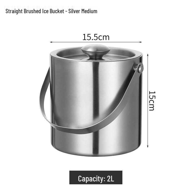Double Layer Stainless Steel Ice Bucket for Wine & Beer
