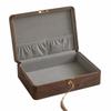 Dust-Proof Walnut Jewelry Box with Hinged Lid Sturdy Lockable Storage