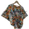 Women Cotton White Summer Sleepwear Beach Cover Jungle Print Hippie Caftan Dress CKFTN-SCRN-FULL-BUYIT-176