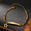 Atoztide Engrave Name Bracelet For Women Mother Kids Stainless Steel Jewelry Heart Adjustable Figaro Chain Personalized Gift
