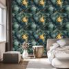 Wallpaper Ink Turquoise, Sea Green and Gold 50x1000