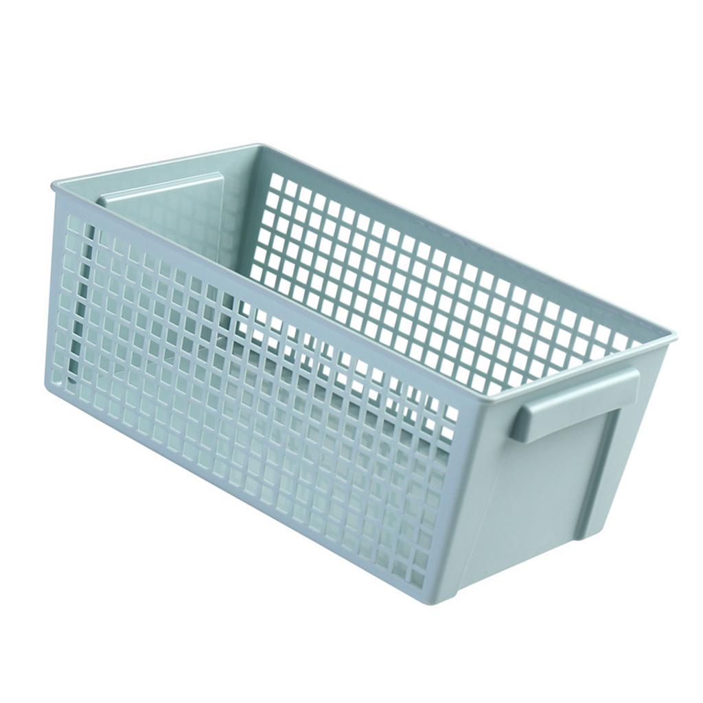 Desktop Storage Basket Hollow Rectangular PP Organizer Bin for Snacks Stationary Toiletry Light