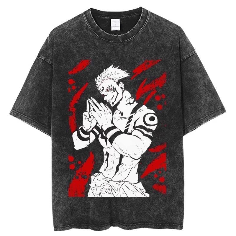 

Hot Manga Jujutsu Kaisen T Shirt Gojo Satoru Print Tshirt Vintage Washed Streetwear Men Women Clothes Cotton Oversized Tee Shirt S